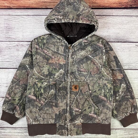 Vintage Carhartt Camouflage Heavy Denim Work Coat - Picture 1 of 7